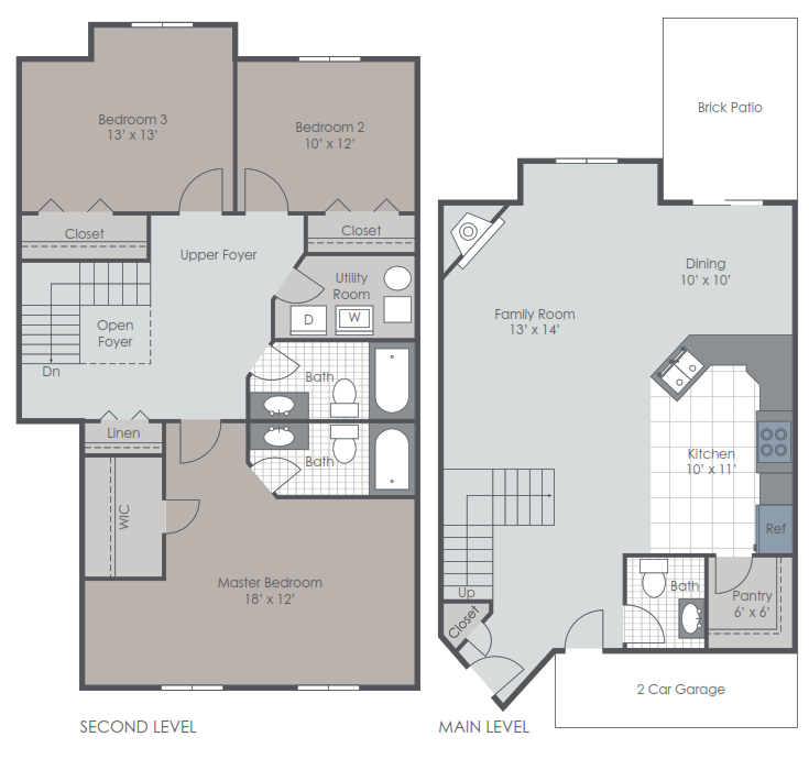 3 Bedroom 2 Bath floor plan layout